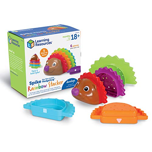 知育玩具 パズル ブロック ラーニングリソース Learning Resources Spike the Fine Motor Hedgehog Rainbow Stackers - 6 Pieces, Ages 18 months Stacking Counting Toy for Toddlers, Montessori Toys知育玩具 パズル ブロック ラーニングリソース