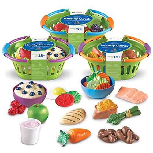 知育玩具 パズル ブロック ラーニングリソース Learning Resources New Sprouts Healthy Foods Basket Bundle - 37 Pieces, Ages 18 months Pretend Toddler Food, Healthy Play Food for Kids, Toddler Learning Toys知育玩具 パズル ブロック ラーニングリソース