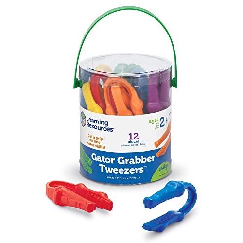 知育玩具 パズル ブロック ラーニングリソース Learning Resources Gator Grabber Tweezers - 12 Pieces, Ages 2 Fine Motor Tweezers for Kids, Toddler Learning Toys知育玩具 パズル ブロック ラーニングリソース