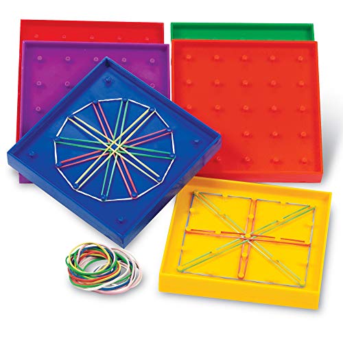 知育玩具 パズル ブロック ラーニングリソース Learning Resources 5-Inch Double-Sided Assorted Geoboard Shapes - 6 Pieces, Ages 5 Kindergarten Learning Toys, Math Manipulatives for Kids,Back to School Supplie知育玩具 パズル ブロック ラーニングリソース