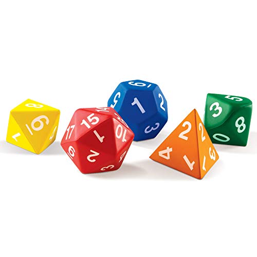 知育玩具 パズル ブロック ラーニングリソース Learning Resources Jumbo Foam Polyhedral Dice, 5 Dice, 4, 8, 10, 20 Sides, Ages 5+, Multicolor, 3 W in知育玩具 パズル ブロック ラーニングリソース