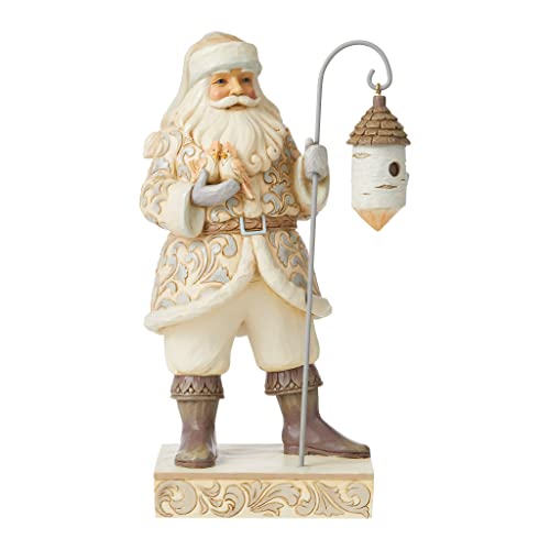 エネスコ Enesco 置物 インテリア 海外モデル アメリカ Enesco Jim Shore Heartwood Creek White Woodland Santa with Birch Birdhouse Figurine, 10 Inch, Multicolorエネスコ Enesco 置物 インテリア 海外モデル アメリカ