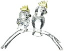 スワロフスキー Swarovski オウム 2羽 約11センチ 5135939 動物 クリスタル インテリア