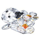 スワロフスキー Swarovski 花とテントウムシ 約3センチ 842804 クリスタル インテリア