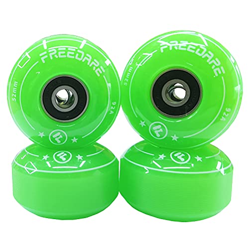   ܡ ȥܡ ǥ FREEDARE Skateboard Wheels 52mm and Bearings, Spacers Installed 92A Wheels(Green,Pack of 4)  ܡ ȥܡ ǥ