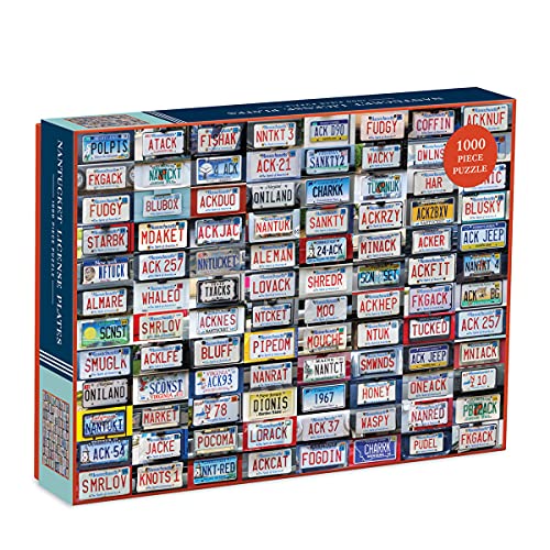 ジグソーパズル 海外製 アメリカ Galison Nantucket License Plates Puzzle, 1,000 Pieces, 20” x 27” ..