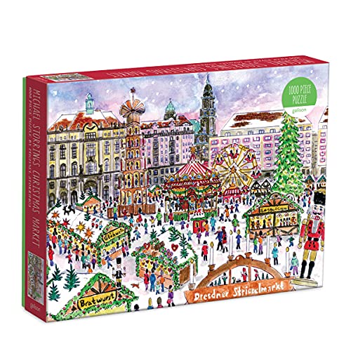 楽天angelicaジグソーパズル 海外製 アメリカ Galison Michael Storrings Christmas Market 1000 Piece Puzzle from Galison - Featuring Beautiful Illustrations of a Festive Snowy Town, 27