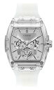 ゲス 腕時計 ゲス GUESS メンズ GUESS Men Stainless Steel Quartz Watch with Plastic Strap, White, 24 (Model: GW0203G1), Clear/Silver/Clear腕時計 ゲス GUESS メンズ