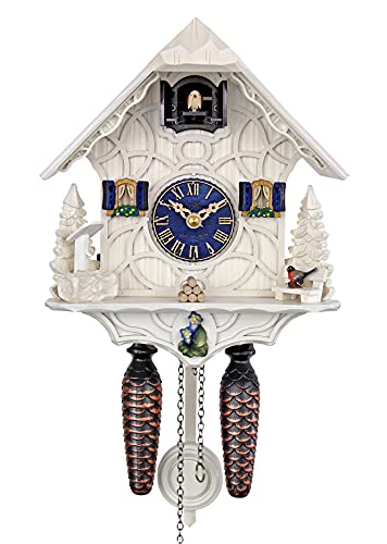 カッコー時計 インテリア 壁掛け時計 海外モデル アメリカ HerrZeit Quartz Cuckoo Clock - Magic Whiteカッコー時計 インテリア 壁掛け時計 海外モデル アメリカ