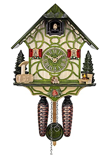 カッコー時計 インテリア 壁掛け時計 海外モデル アメリカ HerrZeit by Adolf Herr Quartz Cuckoo Clock - Magic Greenカッコー時計 インテリア 壁掛け時計 海外モデル アメリカ