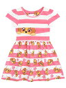 パウパトロール 子供服 スカート 半袖ワンピース 3T 日本サイズ100相当 スカイ ピンクストライプ キッズ ファッション 男の子 女の子