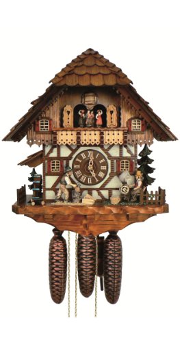 å ƥꥢ ɳݤ ǥ ꥫ Chalet 8-Day Cuckoo Clock with Spinning Wheel & Woodchopperå ƥꥢ ɳݤ ǥ ꥫ