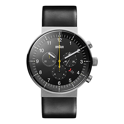 腕時計 ブラウン メンズ Braun Men's Quartz Watch with Black Dial Analogue Display and Black Leath..