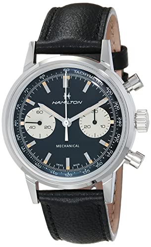 腕時計 ハミルトン メンズ Hamilton Watch American Classic Intra-Matic Mechanical Chronograph H Watch 40mm Case, Black Dial, Black Leather Strap (Model: H38429730)腕時計 ハミルトン メンズ