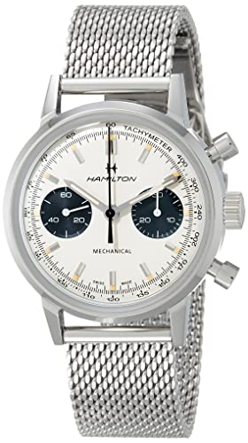 腕時計 ハミルトン メンズ Hamilton Watch American Classic Intra-Matic Mechanical Chronograph H Watch 40mm Case, White Dial, Silver Stainless Steel Bracelet (Model: H38429110)腕時計 ハミルトン メンズ