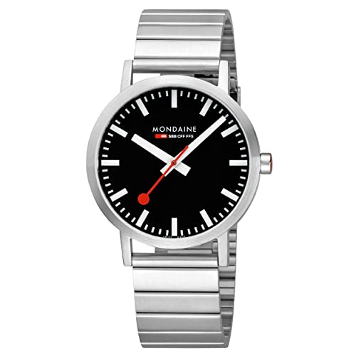 モンディーン 腕時計 モンディーン 北欧 スイス メンズ Mondaine Classic Official Swiss Railways Watch | Black/Metal Bracelet腕時計 モンディーン 北欧 スイス メンズ