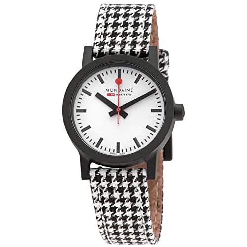 モンディーン 腕時計 モンディーン 北欧 スイス レディース Mondaine Official Swiss Railways Essence Watch | 32 mm Black&White pied-de-Poule Textile with Cork Lining MS1.32110.LN腕時計 モンディーン 北欧 スイス レディース