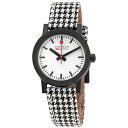 rv fB[ k XCX fB[X Mondaine Official Swiss Railways Essence Watch | 32 mm Black&White pied-de-Poule Textile with Cork Lining MS1.32110.LNrv fB[ k XCX fB[X