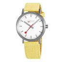 モンディーン 腕時計 モンディーン 北欧 スイス メンズ Mondaine Classic Official Swiss Railways Watch | White/Yellow腕時計 モンディーン 北欧 スイス メンズ