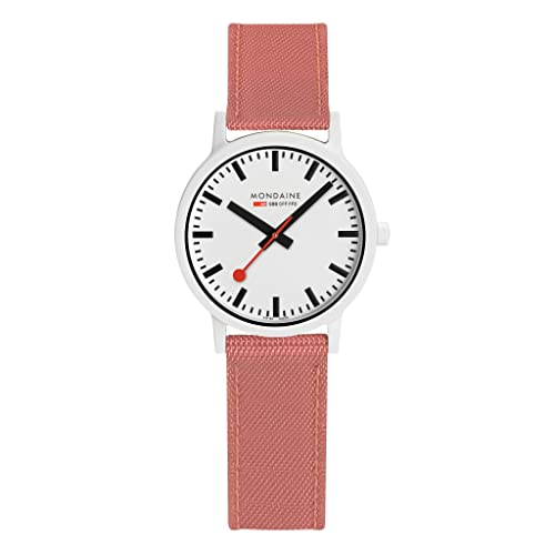 モンディーン 腕時計 モンディーン 北欧 スイス レディース Mondaine Official Swiss Railways Watch Essence | White/Pink Suede腕時計 モンディーン 北欧 スイス レディース