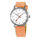 モンディーン 腕時計 モンディーン 北欧 スイス メンズ Mondaine Classic Official Swiss Railways Watch | White/Orange腕時計 モンディーン 北欧 スイス メンズ