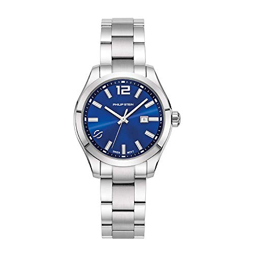 腕時計 フィリップ ステイン メンズ Philip Stein Analog Display Wrist Swiss Quartz Traveler Ladies Smart Watch Stainless Steel Silver Clasp Chain with Blue Dial Natural Frequency Technology Provides Energy - Model 91-C腕時計 フィリップ ステイン メンズ