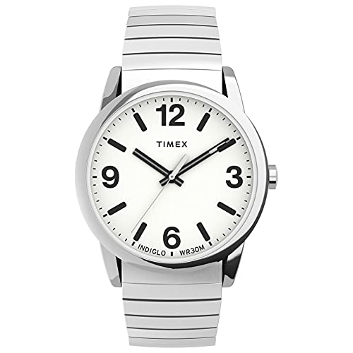 ӻ å  Timex Men's Easy Reader Bold 38mm Perfect Fit Watch ? Silver-Tone Case White Dial with Silver-Tone Expansion Bandӻ å 