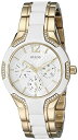 rv QX GUESS fB[X U0556L2 GUESS Women's U0556L2 Sporty Gold-Tone Watch with White Dial , Crystal-Accented Bezel and White Center Link Pilot Bucklerv QX GUESS fB[X U0556L2