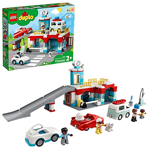 レゴ デュプロ LEGO DUPLO Parking Garage and Car Wash Set 10948, Learning Toy for Toddlers with Garage, Gas Station & Toy Cars, Gifts for 2 Plus Year Old Boys & Girlsレゴ デュプロ