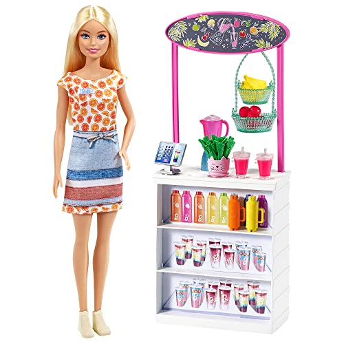 バービー バービー人形 Barbie GRN75? Smoothie Bar Playset with Blonde Doll, Smoothie Bar & 10 Accessories, Multicolor, 30.5 cm*5.8 cm*12.7 cmバービー バービー人形