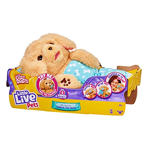 リトルライブペッツ ぬいぐるみ リアル 動く 鳴く Little Live Pets - Cozy Dozys: Charlie The Puppy | Interactive Plush Toy Dog. 25+ Sounds and Reactions. Magical Eye Movement. Blanket, Pacifier and Batterieリトルライブペッツ ぬいぐるみ リアル 動く 鳴く