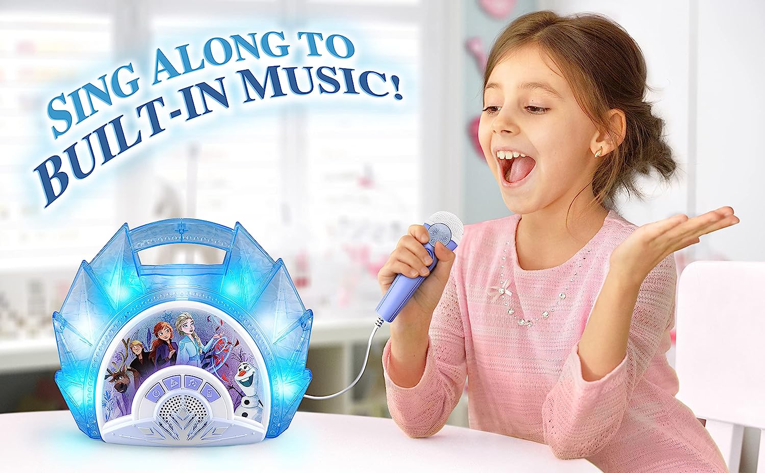 アナと雪の女王 アナ雪 ディズニープリンセス フローズン eKids Frozen Sing Along Boom Box Speaker with Microphone for Fans of Frozen Toys for Girls, Kids Karaoke Machine with Built in Music and Flashアナと雪の女王 アナ雪 ディズニープリンセス フローズン 2