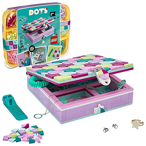 S LEGO DOTS Jewelry Box 41915 Craft Decorations Art Kit, for Kids Who are Into Cool Arts and Crafts, A Great Entrance into Unique Arts and Crafts Toys for Kids (374 Pieces), MulticolorS