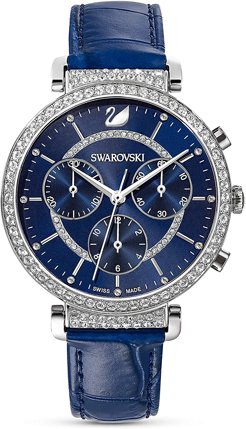 腕時計 スワロフスキー(SWAROVSKI) レディース ラグジュアリー エレガント SWAROVSKI Passage Chrono Watch, Swiss Quartz Watch with Stainless Steel Casing and Clear Crystals on Genui腕時計 スワロフスキー(SWAROVSKI) レディース ラグジュアリー エレガント