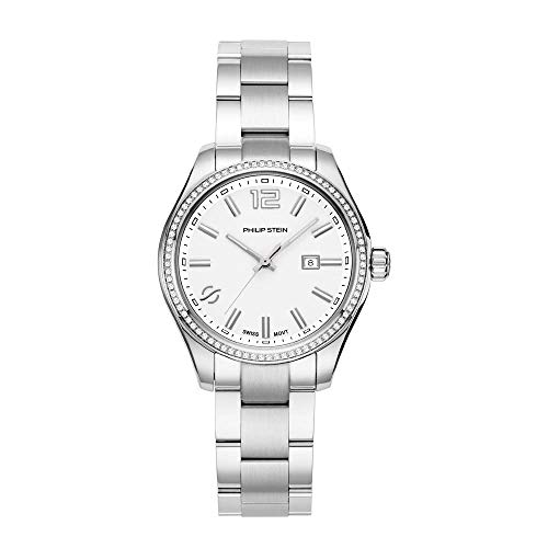 腕時計 フィリップ ステイン メンズ Philip Stein Analog Display Wrist Swiss Quartz Traveler Ladies Diamond Smart Watch Stainless Steel Silver Clasp Chain with White Dial Natural Frequency Technology Provides Energy - M腕時計 フィリップ ステイン メンズ