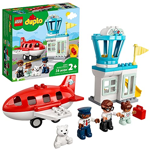 レゴ デュプロ LEGO DUPLO Town Airplane Airport 10961 Building Toy Imaginative Playset for Kids Great, Fun Gift for Toddlers New 2021 (28 Pieces),Multicolor,One Sizeレゴ デュプロ