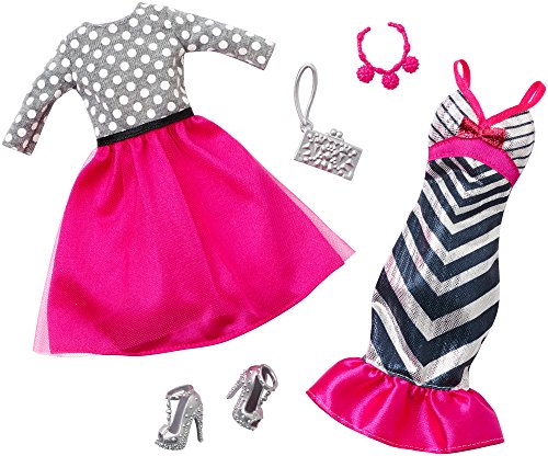 Сӡ Сӡͷ 夻ؤ  ɥ쥹 DHB41 Barbie Fashion Pack 2-Pack, Pink Glitzy StripesС...