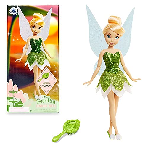 ǥˡץ󥻥 Disney Store Official Tinkerbell Classic Doll for Kids, Peter Pan, 10 Inches, Includes Brush with Molded Details, Fully Posable Toy in Glittery Dress - Suitable for Ages 3+ Toy Figureǥˡץ󥻥