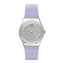 rv XEHb` fB[X Swatch Lovely Lilac Quartz Crystal Silver Dial Ladies Watch YLS216rv XEHb` fB[X