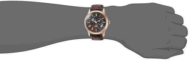 【当店1年保証】オリエントOrientMen's'SunandMoon'JapaneseAutomaticStainlessSteelandLeatherDressWatch,Col