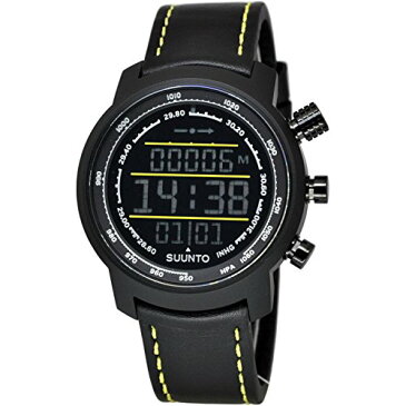 腕時計 スント アウトドア レディース アウトドアウォッチ特集 Suunto 【送料無料】Suunto Elementum Terra Black/Yellow Leather Digital Display Quartz Watch, Black Leather Band, Round 腕時計 スント アウトドア レディース アウトドアウォッチ特集 Suunto