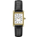 腕時計 セイコー レディース Seiko SWR054 Women 039 s Watch - Water Resistant with Gold-Tone Stainless Steel Rectangular Case, White Dial with Roman Numerals, Black Leather Strap腕時計 セイコー レディース