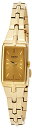 腕時計 セイコー レディース SEIKO SWR048 Watch for Women - Luxurious Champagne Rectangular Dial with Matching Minimalist Gold Accents and Gold Case, Bracelet, 30m Water-Resistant腕時計 セイコー レディース