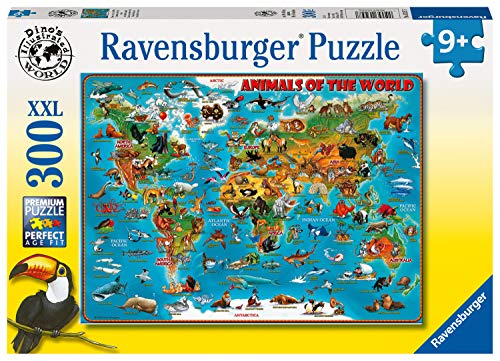 WO\[pY CO AJ Ravensburger Animals of The World 300 Piece Jigsaw Puzzle with Extra Large Pieces for Kids Age 9 Years UpWO\[pY CO AJ