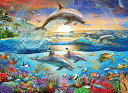 ジグソーパズル 海外製 アメリカ Ravensburger 12895 Dolphin Paradise 300 Piece Puzzle for Kids -...