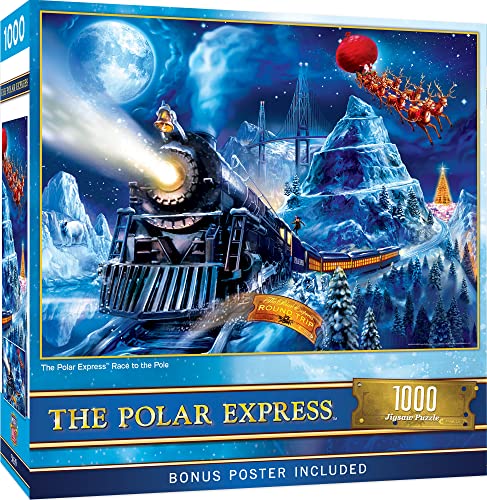 ѥ  ꥫ MasterPieces 1000 Piece Christmas Jigsaw Puzzle - The Polar Express Race to The Pole - 19.25