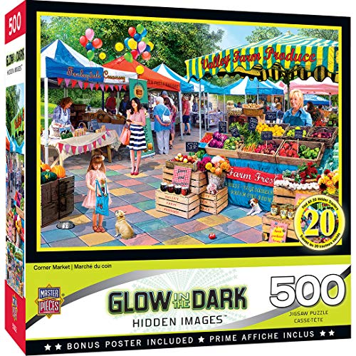 楽天angelicaジグソーパズル 海外製 アメリカ Masterpieces 500 Piece Glow in The Dark Jigsaw Puzzle for Adults, Family, Or Kids - Corner Market - 15