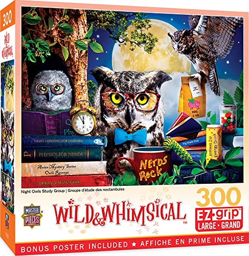 ジグソーパズル 海外製 アメリカ Masterpieces 300 Piece EZ Grip Jigsaw Puzzle - Night Owls Study Group - 18"x24"ジグソーパズル 海外製 アメリカ