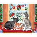 ジグソーパズル 海外製 アメリカ Bits and Pieces - 200 Piece Large Piece Family Jigsaw Puzzle for Adults & Kids - 15" x 19" - Window Cats - 200 pc Christmas Holidays Winter Snow Kittens Jigsaw by Parker Fultonジグソーパズル 海外製 アメリカ