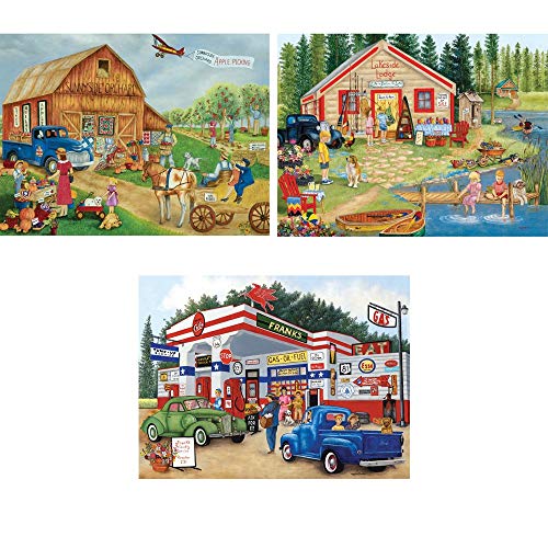 WO\[pY CO AJ Bits and Pieces - Value Set of 3-300 Piece Jigsaw Puzzles for Adults ? Americana Large Piece Jigsaws Designed by Artist Kay Lamb Shannon - 18h x 24hWO\[pY CO AJ